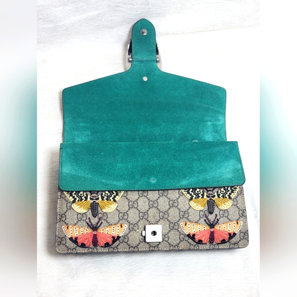Auth💞GG Supreme Monogram Willow Hill Embroidered Dionysus Shoulder Bag - Picture 15 of 16